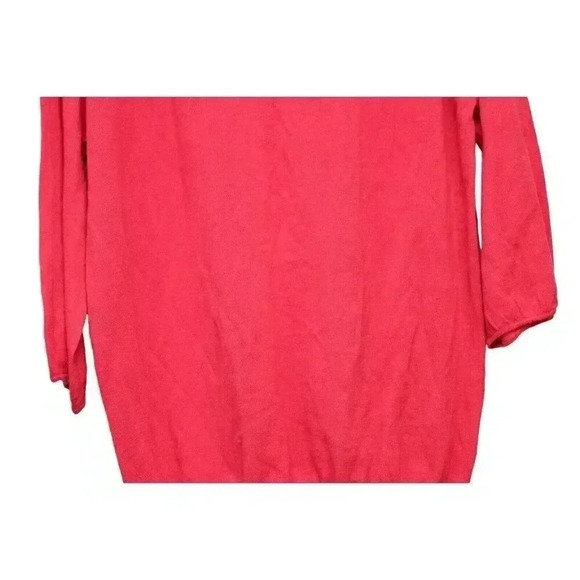 NWT Ann Taylor LOFT Sz XXL Blouse Long Sleeve Pink Linen Cotton Colorful Ruffle - Picture 11 of 13
